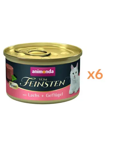 ANIMONDA Vom Feinsten Mousse hrana umeda tip mousse pentru pisici cu somon si pasare 6x85 g