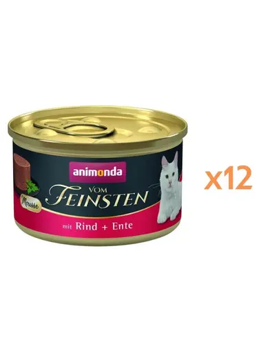 ANIMONDA Vom Feinsten Mousse hrana umeda tip mousse pentru pisici cu vita si rata 12x85 g