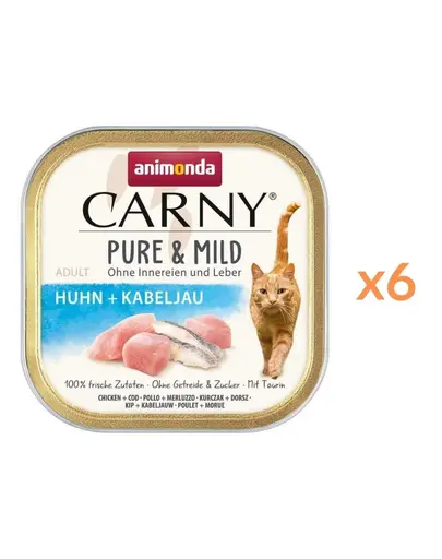 ANIMONDA Carny Pure & Mild Hrana umeda pentru pisici cu pui si cod 6x100 g
