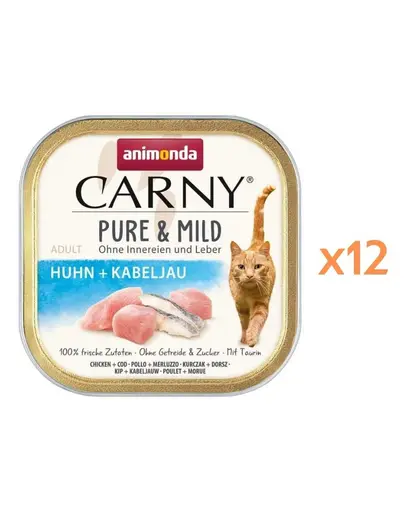 ANIMONDA Carny Pure & Mild Hrana umeda pentru pisici cu pui si cod 12x100 g