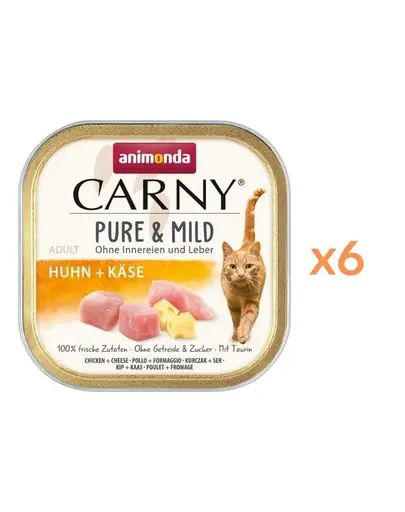 ANIMONDA Carny Pure & Mild Hrana umeda pentru pisici cu pui si branza 6x100 g