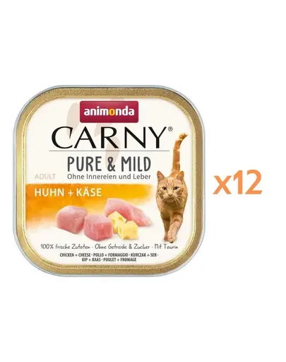 ANIMONDA Carny Pure & Mild Hrana umeda pentru pisici cu pui si branza 12x100 g