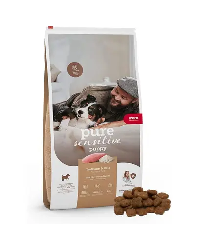 Hrana catei sensibili curcan orez digestie usoara MERA Pure Puppy 12,5 kg