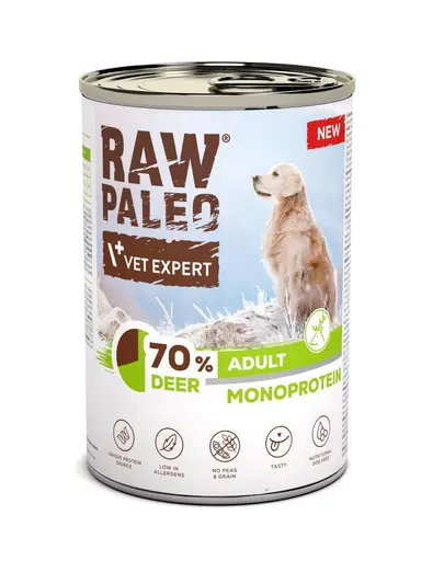 RAW PALEO Monoprotein Adult cu cerb 400 g hrana umeda pentru caini