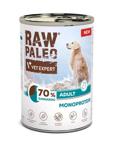 RAW PALEO Monoprotein Adult cu cangur 400 g hrana umeda pentru caini