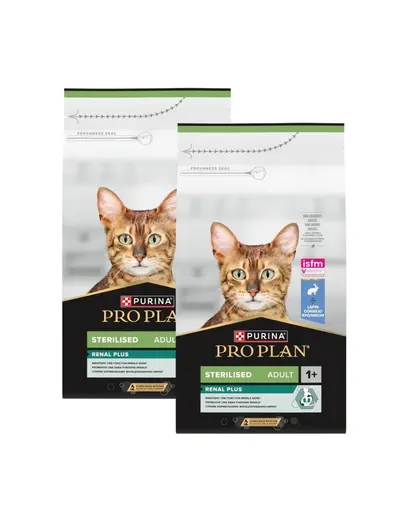 PURINA PRO PLAN Sterilised Renal Plus 2x1,5 kg hrana uscata pentru pisici sterilizate, bogata in iepure