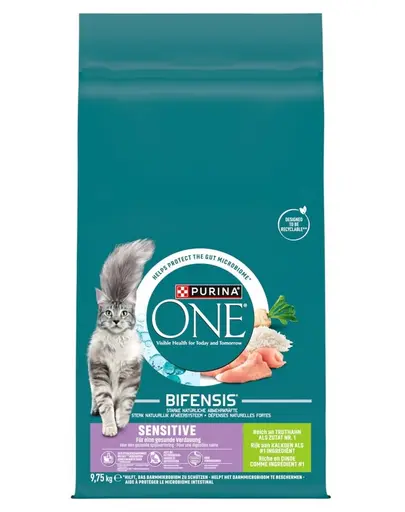 PURINA ONE Bifensis Sensitive 19,5 kg (2x9,75 kg) hrana uscata pentru pisici cu digestie sensibila, cu curcan si orez