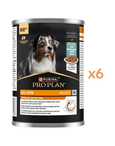 PURINA PRO PLAN Everyday Nutrition Adult 6x400 g hrana umeda pentru caini adulti, cu peste