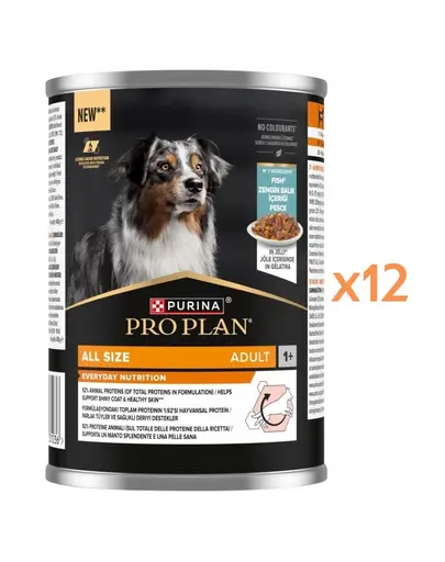 PURINA PRO PLAN Everyday Nutrition Adult 12x400 g hrana umeda pentru caini adulti, cu peste