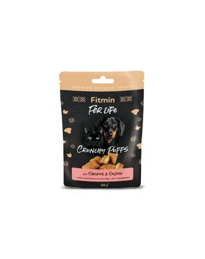 FITMIN For Life biscuiti crocanti cu creveti si somon, recompensa pentru caini si pisici 50 g
