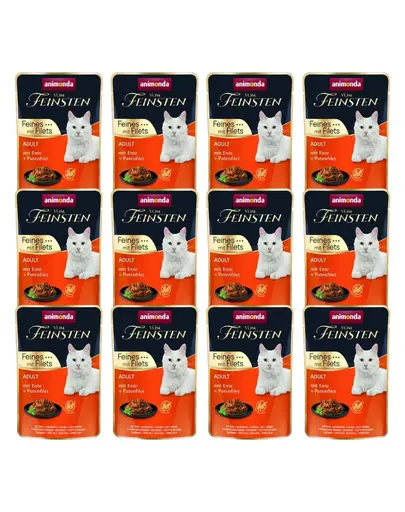 ANIMONDA Vom Feinsten Fines Adult hrana umeda pentru pisici cu rata si file de curcan 12x85 g