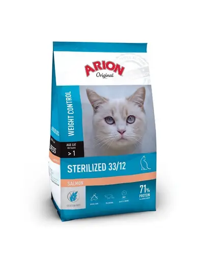 Hrana pisici sterilizate cu somon ARION Original Sterilized 33/12 300 g controlul greutatii si sustinerea tractului urinar