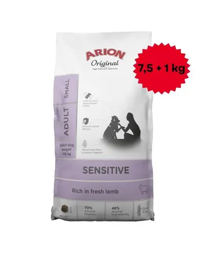 ARION Original Sensitive Small cu miel si orez 7,5+1 kg pentru caini adulti mici