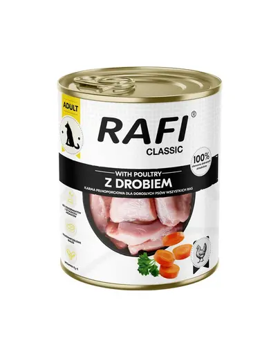 RAFI Classic cu pui 800 g hrana umeda pentru caini adulti