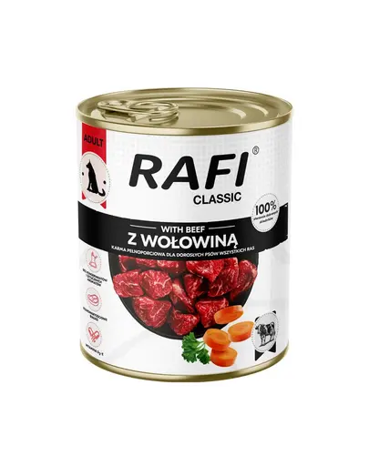 RAFI Classic cu vita 800 g hrana umeda pentru caini adulti