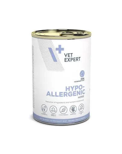 VET EXPERT Veterinary Diet Hypoallergenic Horse 400 g hrana hipoalergenica pentru caini cu intolerante alimentare, monoproteica cu carne de cal