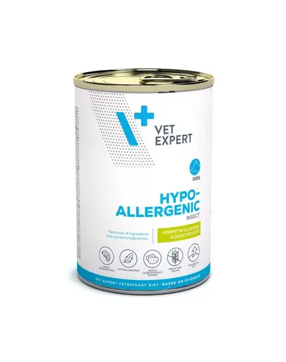 VET EXPERT Veterinary Diet Hypoallergenic Insect 375 g hrana hipoalergenica pentru caini cu intolerante alimentare, cu proteina din insecte,