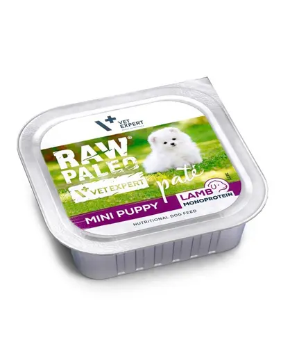 RAW PALEO Mini Puppy Lamb Pate cu miel 150 g hrana umeda monoproteica pentru pui de caine de talie mica