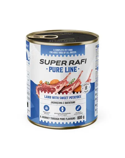 SUPER RAFI Pure Line miel si cartofi dulci 800 g hrana caini adulti