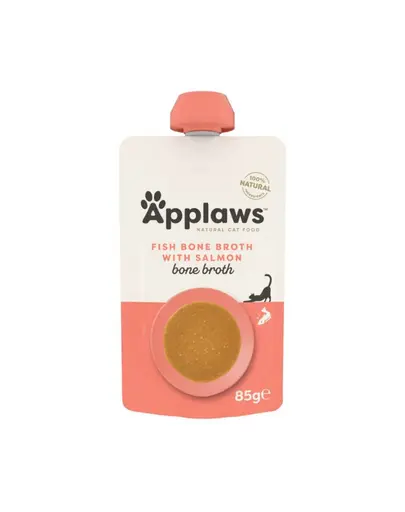 APPLAWS Cat Fish Bone Broth Supa de oase de peste cu file de somon pentru pisici 85 g