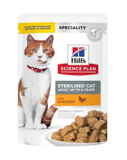 Hrana umeda pisici sterilizate HILL’S Science Plan Feline cu pui 85 g