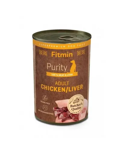 FITMIN Purity Adult cu pui si ficat 400 g hrana umeda pentru caini