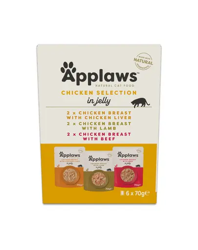 APPLAWS Cat Mix Multipack degustare cu pui in jeleu pentru pisici 6 x 70 g