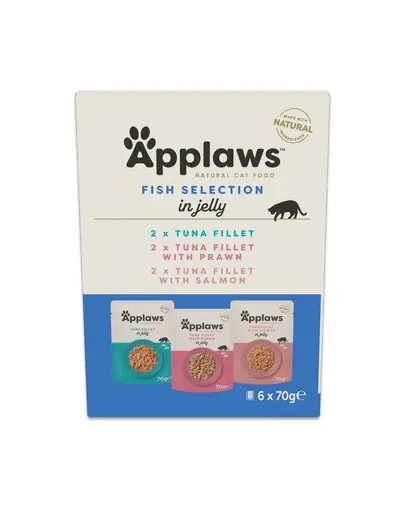 APPLAWS Cat Mix Multipack degustare cu peste in jeleu pentru pisici 6 x 70 g