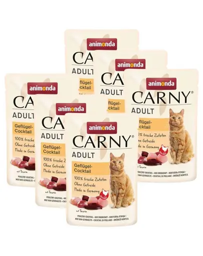 ANIMONDA Carny Adult hrana umeda pentru pisici cu cocktail de pasare 6x85 g