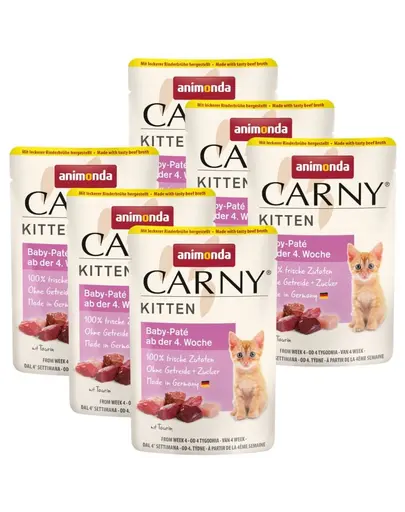 ANIMONDA Carny Kitten Pouch Baby pate 6x85 g hrana umeda pentru pui de pisica
