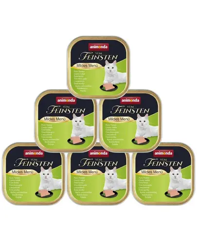 ANIMONDA Vom Feinsten Mild Menu hrana umeda tip pate pentru pisici cu curcan 6x100 g