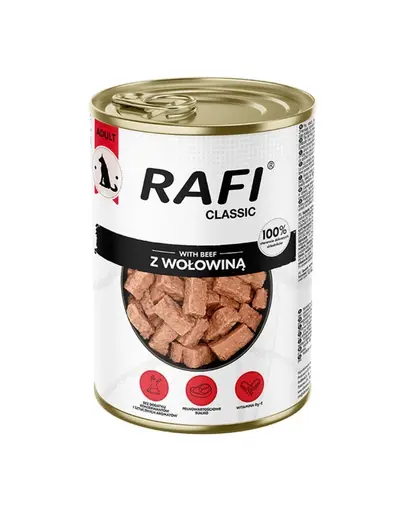RAFI Classic vita in sos 1240 g hrana umeda pentru caini adulti