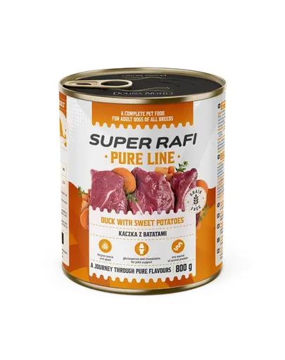 SUPER RAFI Pure Line rata si cartofi dulci 12x800 g hrana umeda caini adulti