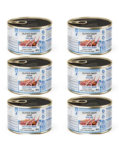 SUPER RAFI Mini Pure Line cu miel si cartof dulce 6x185 g hrana umeda pentru caini de talie mica