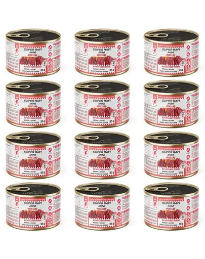 SUPER RAFI Mini Pure Line cu vita si cartof dulce 12x185 g hrana umeda pentru caini de talie mica
