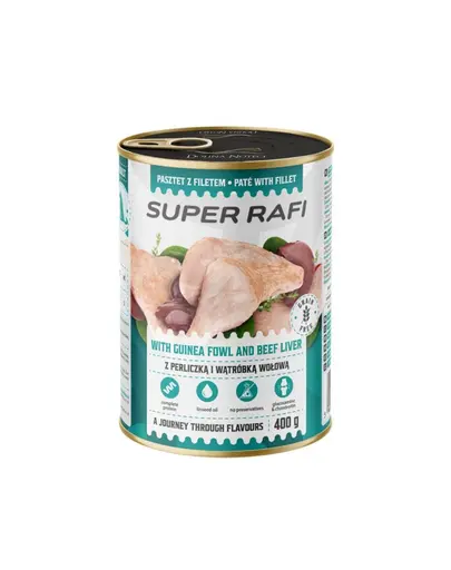 SUPER RAFI Mix 4 Arome 12 x 400 g hrana umeda pentru caini