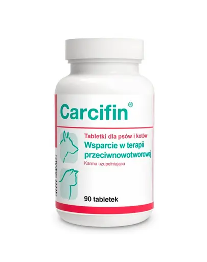 Supliment caini si pisici in timpul terapiei oncologice DOLFOS Carcifin 90 tablete cu beta-glucan, quercetina si CLA