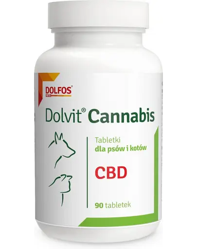 Tablete cu extract de canepa pentru caini si pisici adulte DOLFOS Dolvit Cannabis, 90 tablete