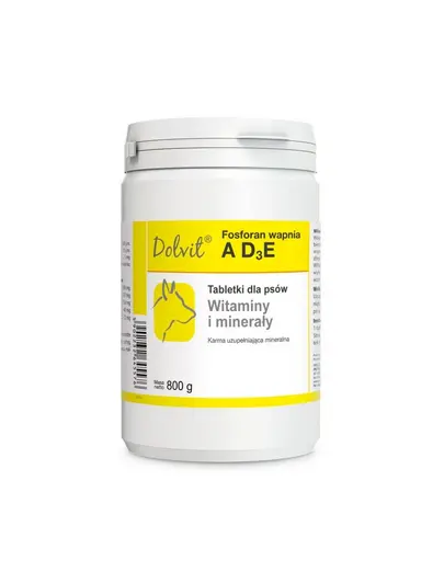Suplimente pentru caini cu calciu, fosfor si vitamine AD3E DOLFOS Dolvit 800 g