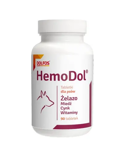 DOLFOS Dolvit Hemodol 90 tabl supliment caini cu anemie sau slabiciune, cu fier si vitamine B