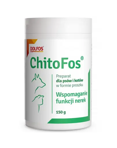 Pudra sustinere functie renala caini si pisici DOLFOS ChitoFos 150 g cu chitosan si carbonat de calciu