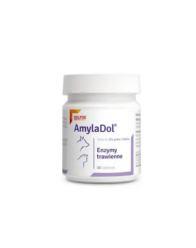 Tablete digestive pentru caini si pisici cu insuficienta pancreatica DOLFOS AmylaDol 30 tablete