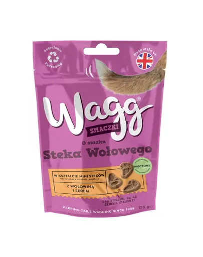 WAGG Mini Steaks cu vita si branza 125 g recompense pentru caini
