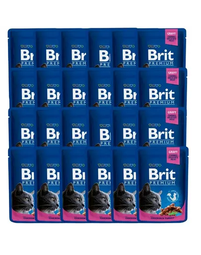 BRIT Premium Cat Adult Mix 48x100 g hrana umeda pentru pisici adulte, cu pui si curcan, cod