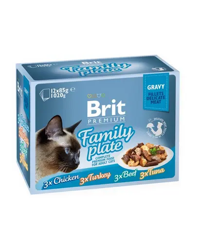 BRIT Premium by Nature Cat Delicate Fillets in Gravy Family Plate 24x85 g hrana umeda pisici adulte, fileuri in sos