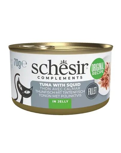 Hrana complementara pisici ton si calamar SCHESIR Complements in jeleu 70 g