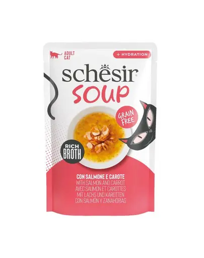 Supa pisici somon si morcov SCHESIR Soup 40 g