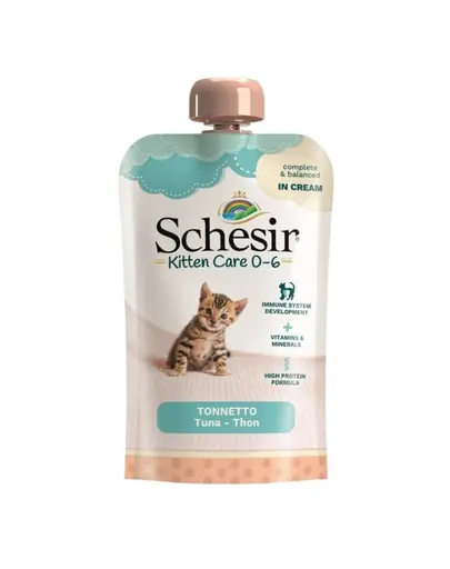 Hrana pisoi 0-6 luni SCHESIR Kitten Care pasta cu ton 150 g