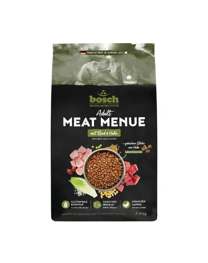 BOSCH Meat Menue Adult cu vita si pui 2,5 kg hrana pentru caini