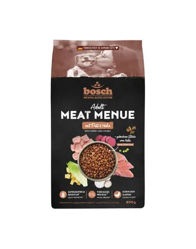 BOSCH Meat Menue Adult hrana pentru caini adulti, curcan si pui 800 g